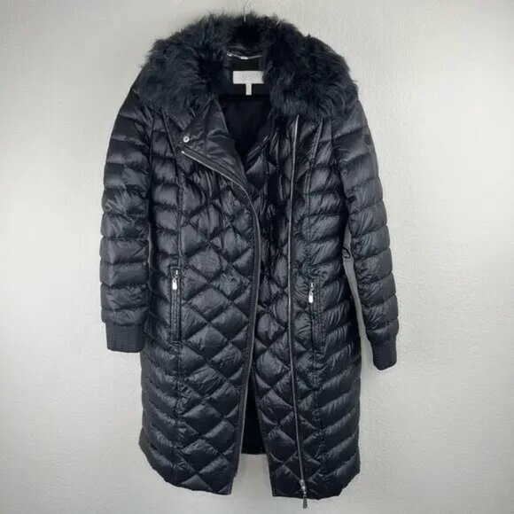 RARE Escada Sport Genuine Fur/Shearling Biker Down Puffer Jacket Coat EU 36 US 6 - Picture 5 of 16